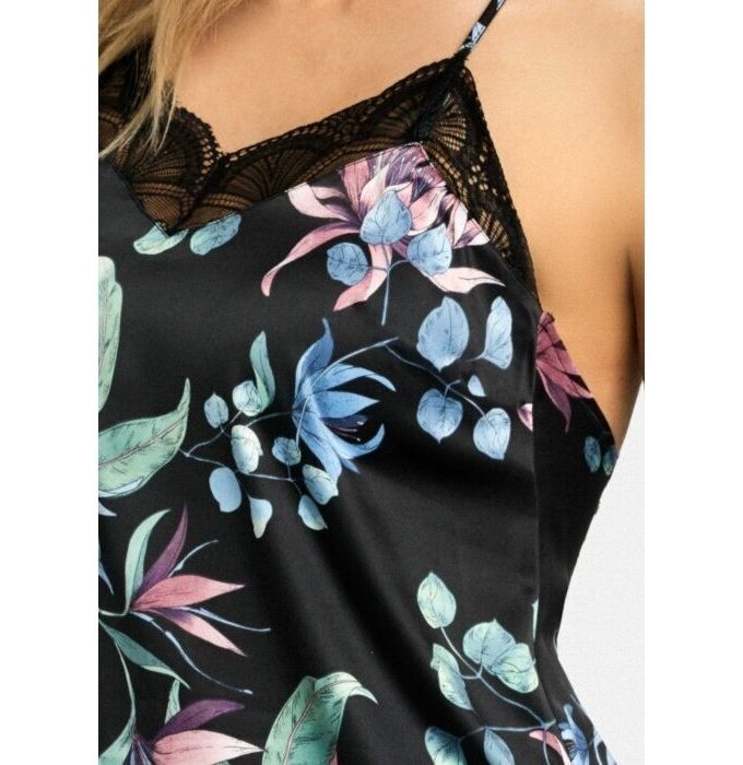 Νυχτικό σατέν με δανδέλα FLORIST 39236