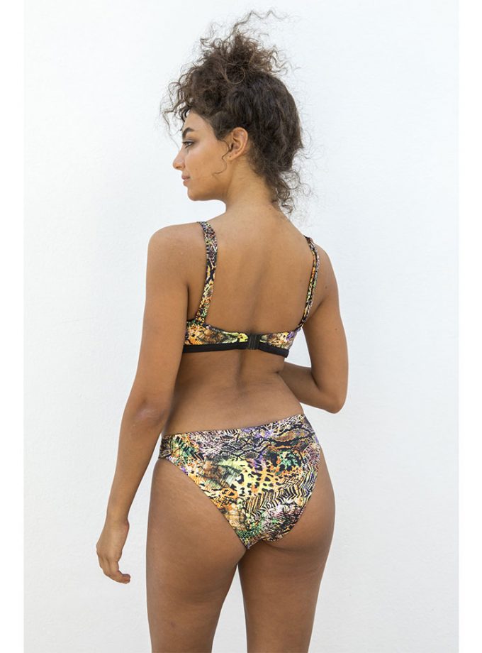 Μαγιό Cozy & Kini Top με Animal Print Λεπτομέρεια και Μπανέλα