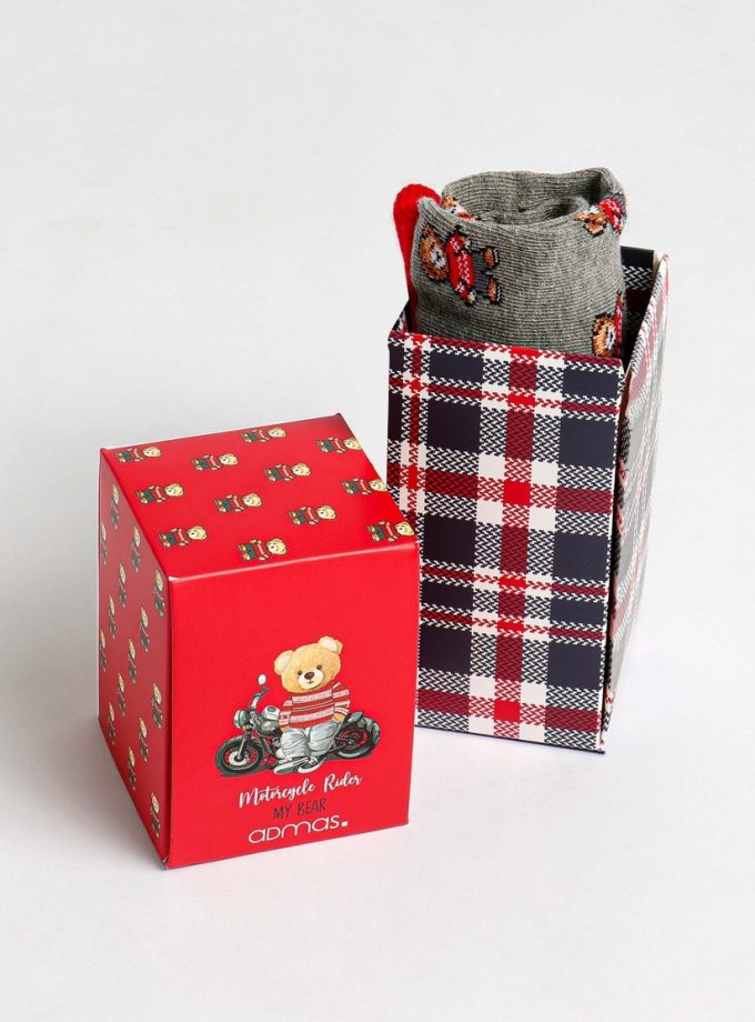 Ανδρική μεσαία κάλτσα ADMAS My Bear PACK-COLOR