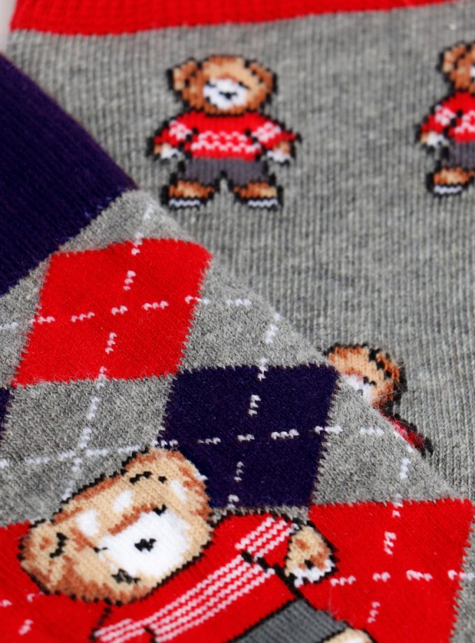 Ανδρική μεσαία κάλτσα ADMAS My Bear PACK-COLOR